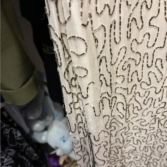 Elegant Cream and Brown Embellished Dress - Picture 4 of 4